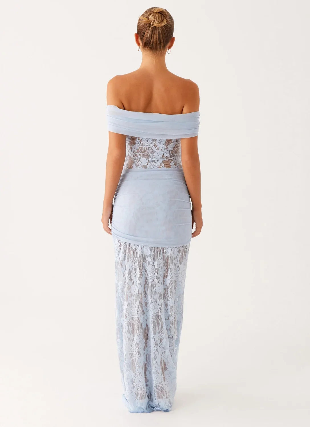 Beatrice | Off-Shoulder Lace Panel Maxi Dress