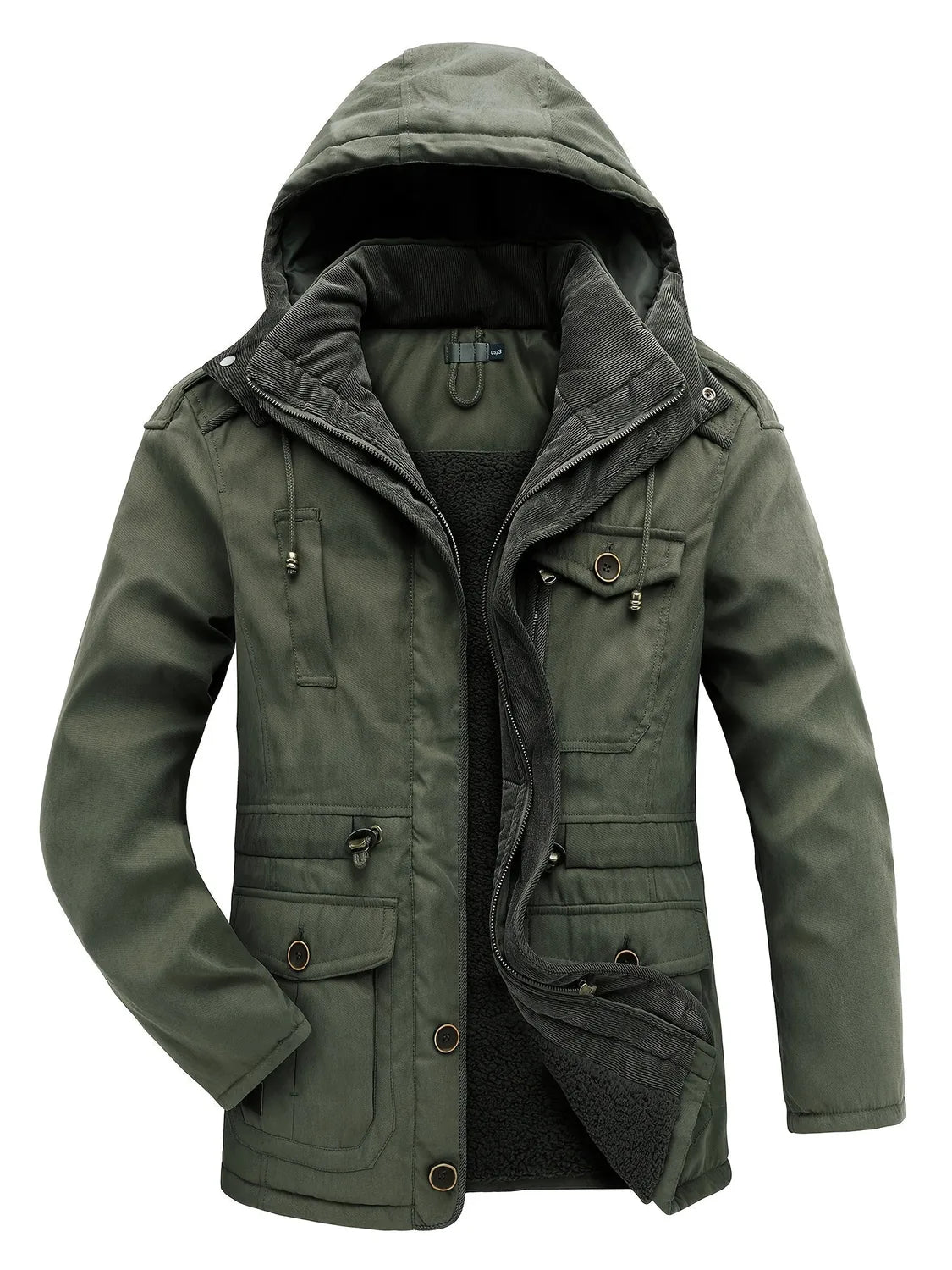 Men's Hooded Jacket – Black Insulated Utility