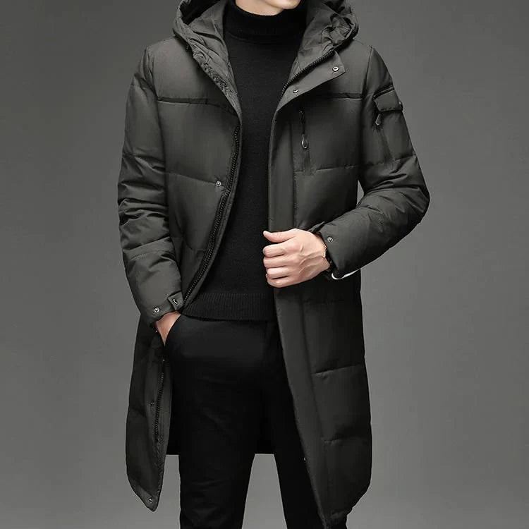 Men's Longline Hooded Puffer Coat