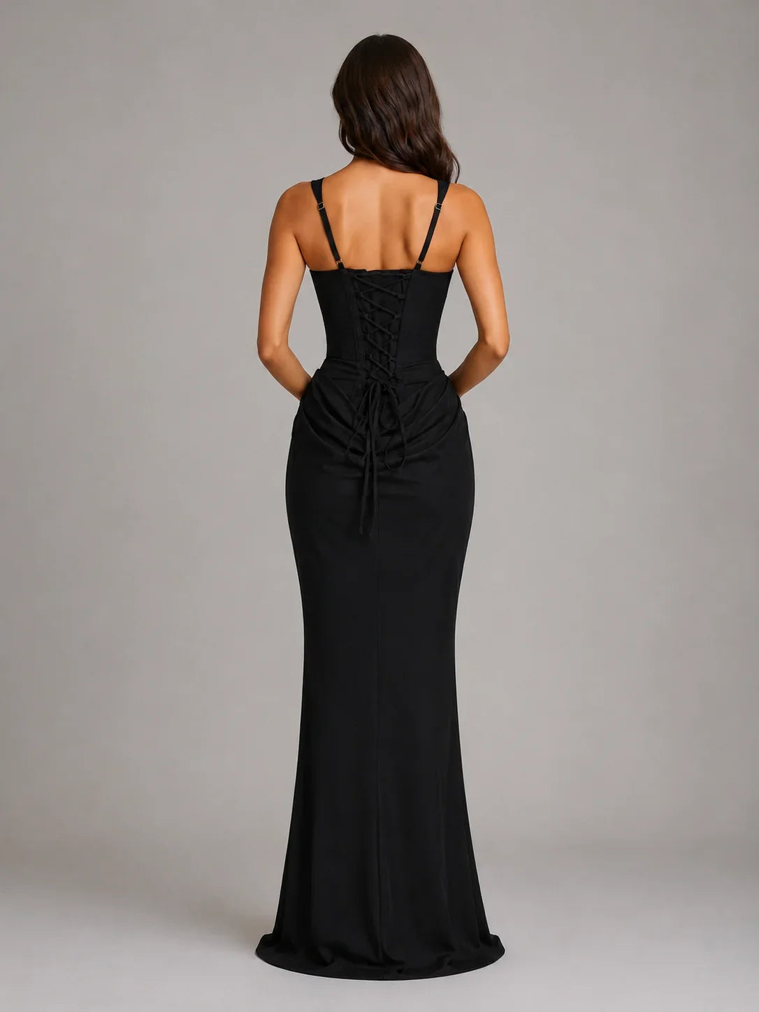 Draped Corset Maxi Dress