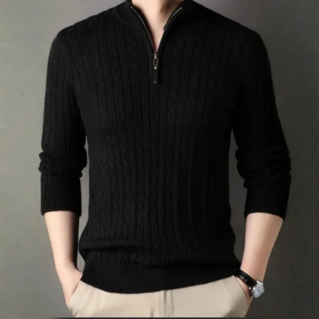 Men's Cable Knit Half-Zip Sweater