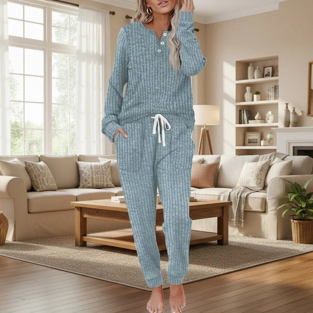 Henley Top and Jogger Lounge Set