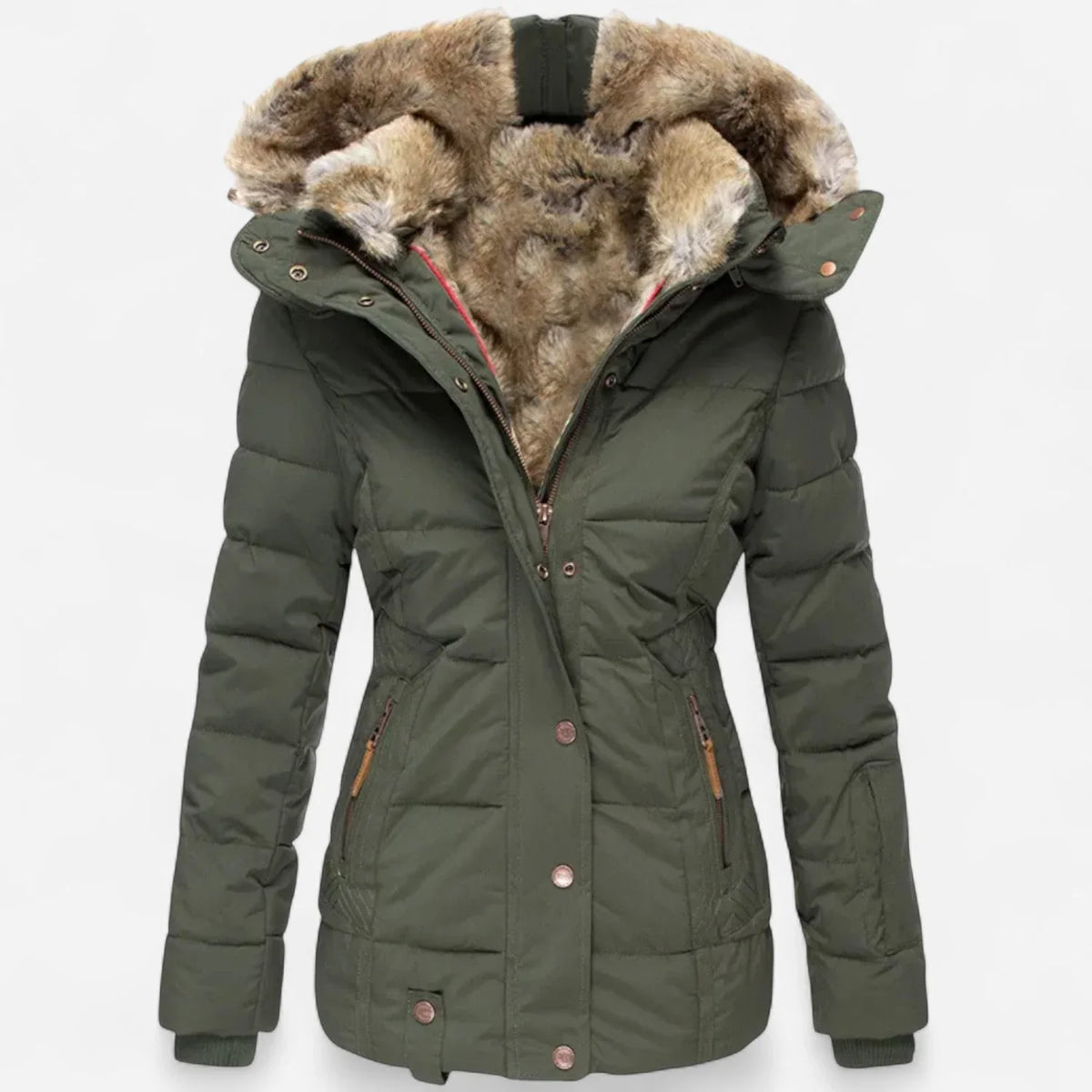 Aisa | Lined Winter Coat Button Front