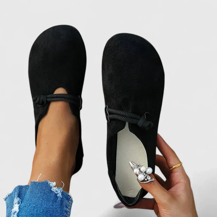 Camilla | Round Toe Flats with Cord Strap