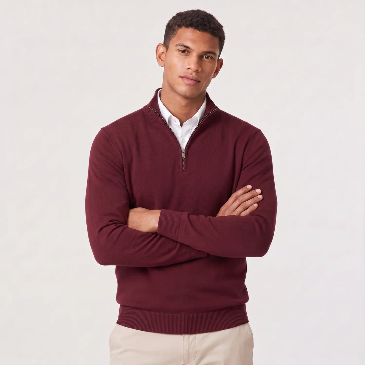 Men's Quarter-Zip Knit Sweater