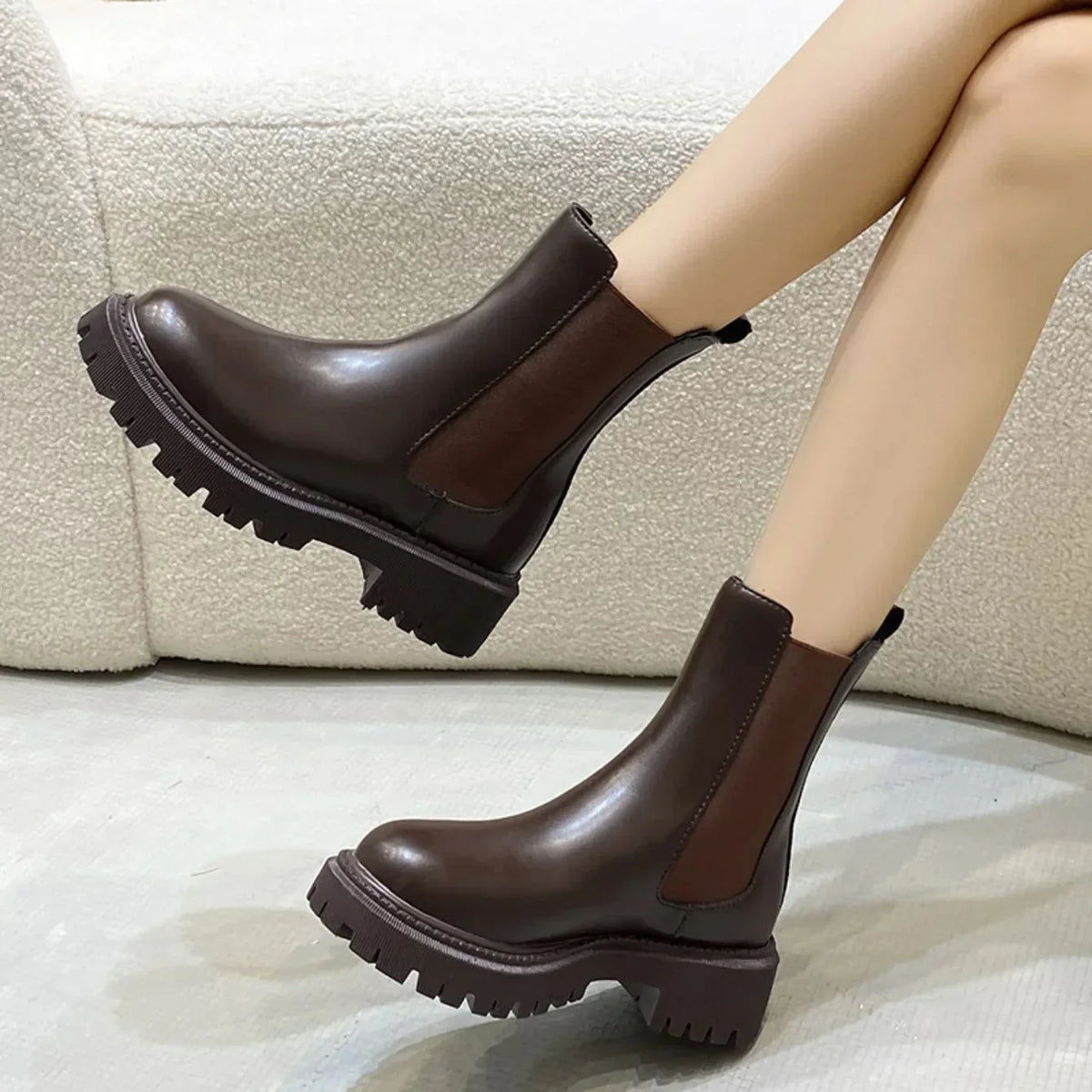 Chunky Chelsea Boots with Thick Sole