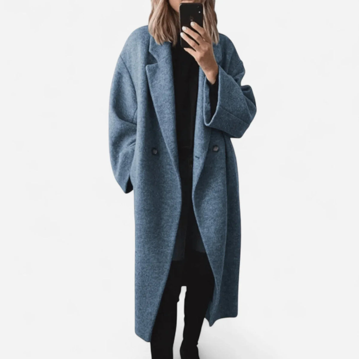 Wool Coat – Grey Oversized Longline