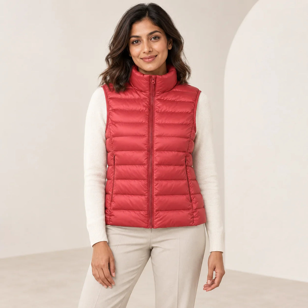 Padded Gilet Lightweight Stand Collar Vest
