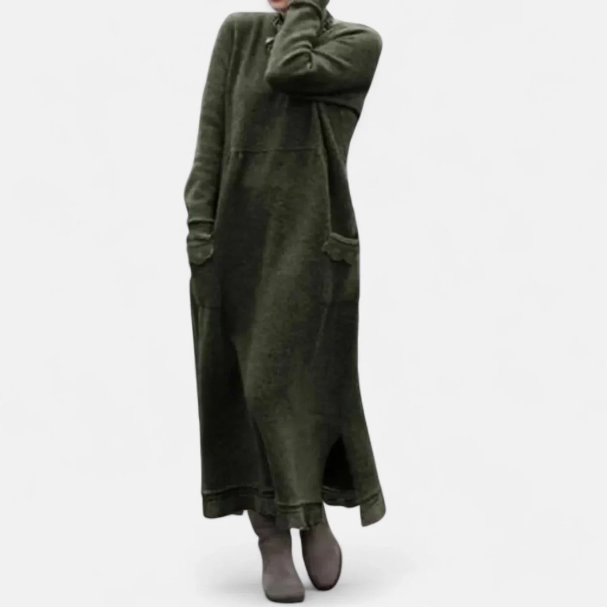 Mock Neck Maxi Knit Sweater Dress