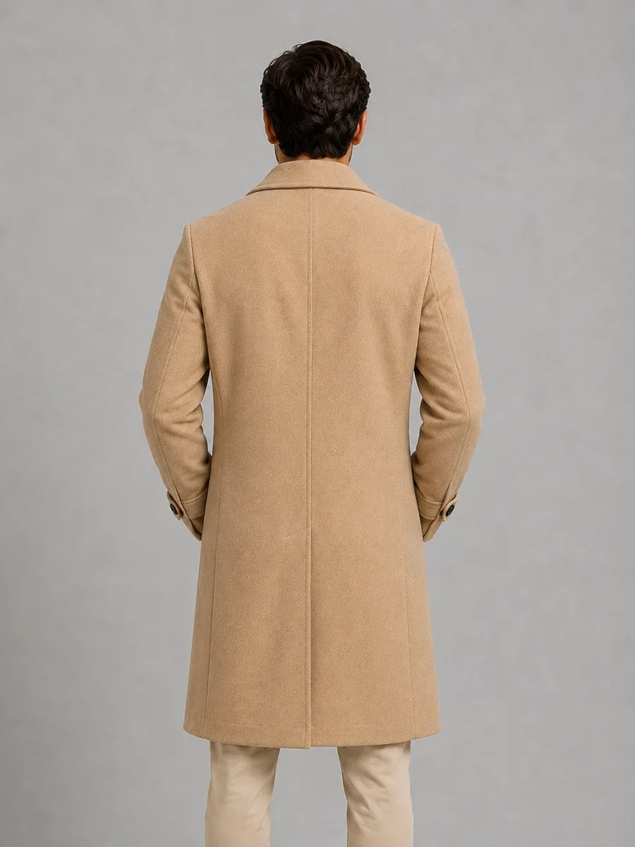 Men's Double Breasted Long Coat – Tailored Winter Overcoat