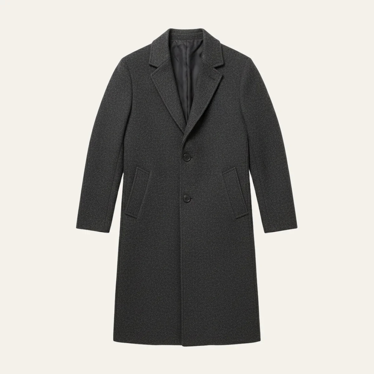Men's Single Breasted Overcoat Cotton Blend
