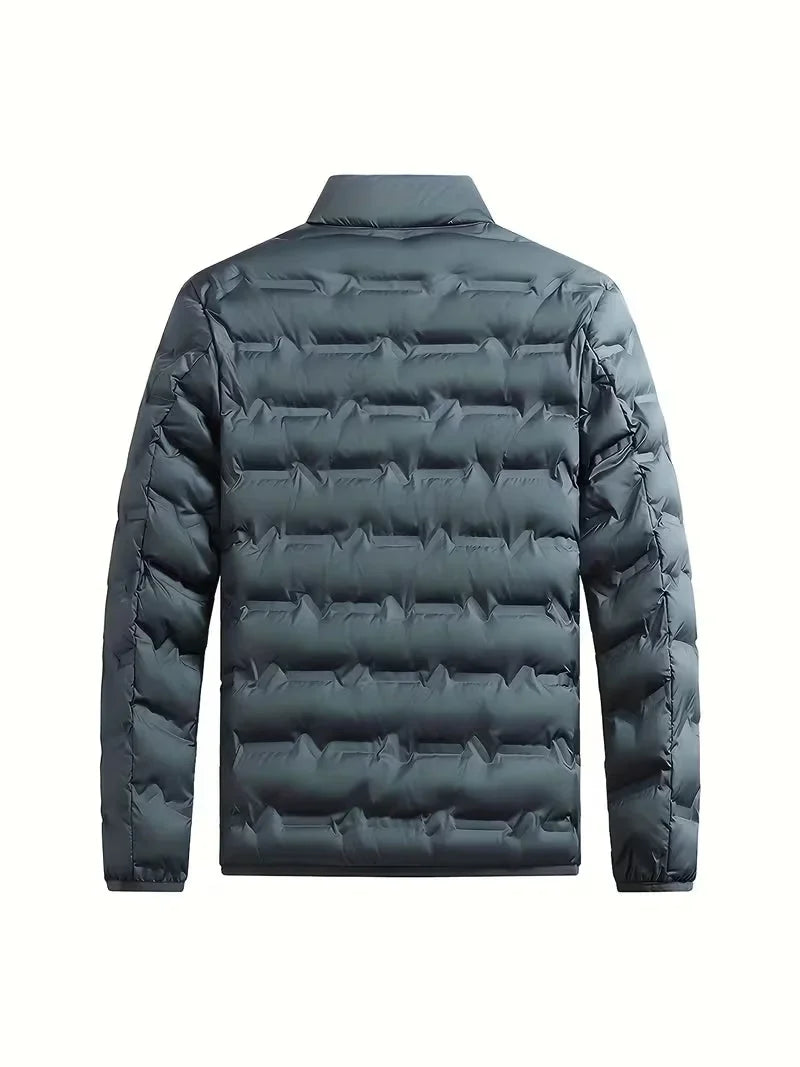 Men's Puffer Jacket – Navy Lightweight Stand Collar