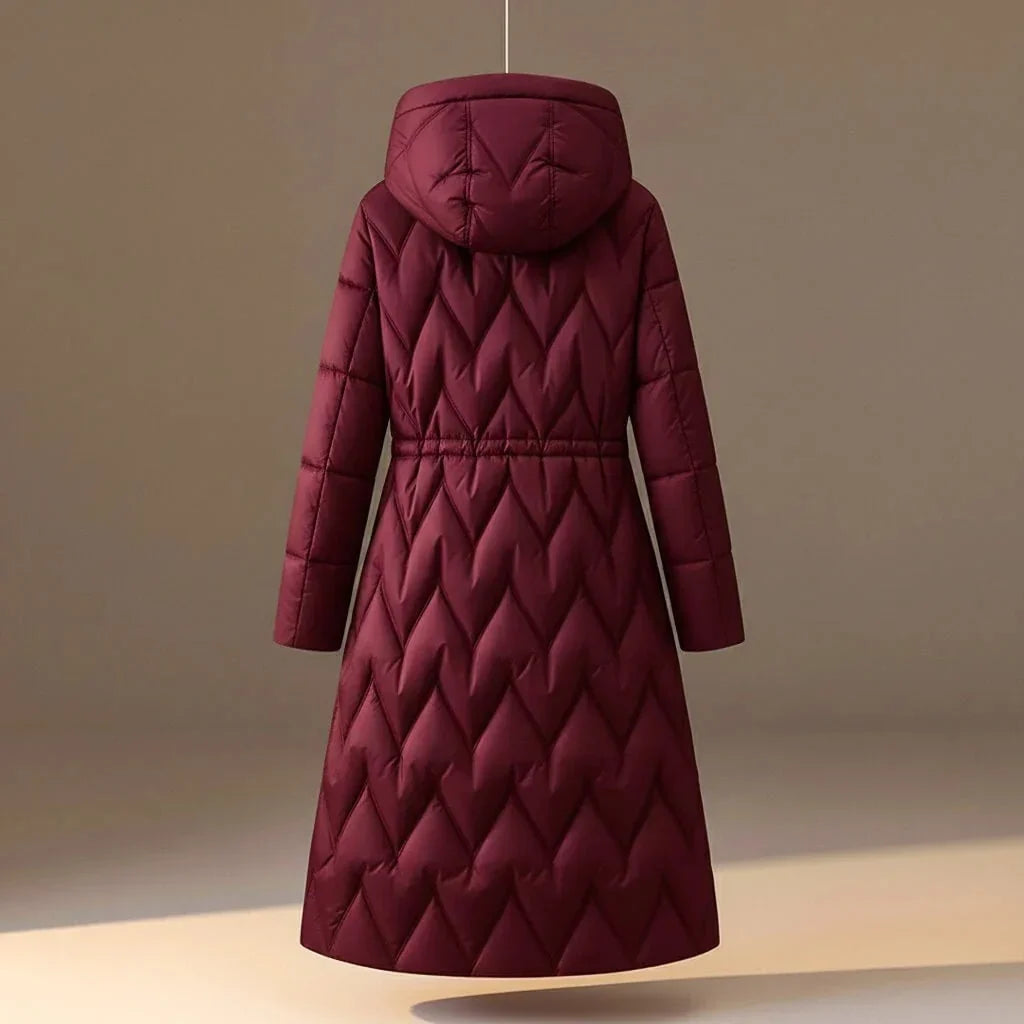 Women's Long Quilted Hooded Winter Coat