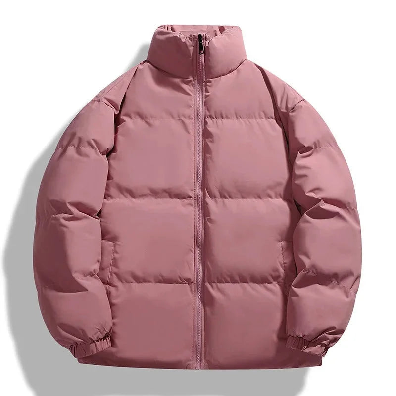 Men's Puffer Jacket – Black Boxy Stand Collar
