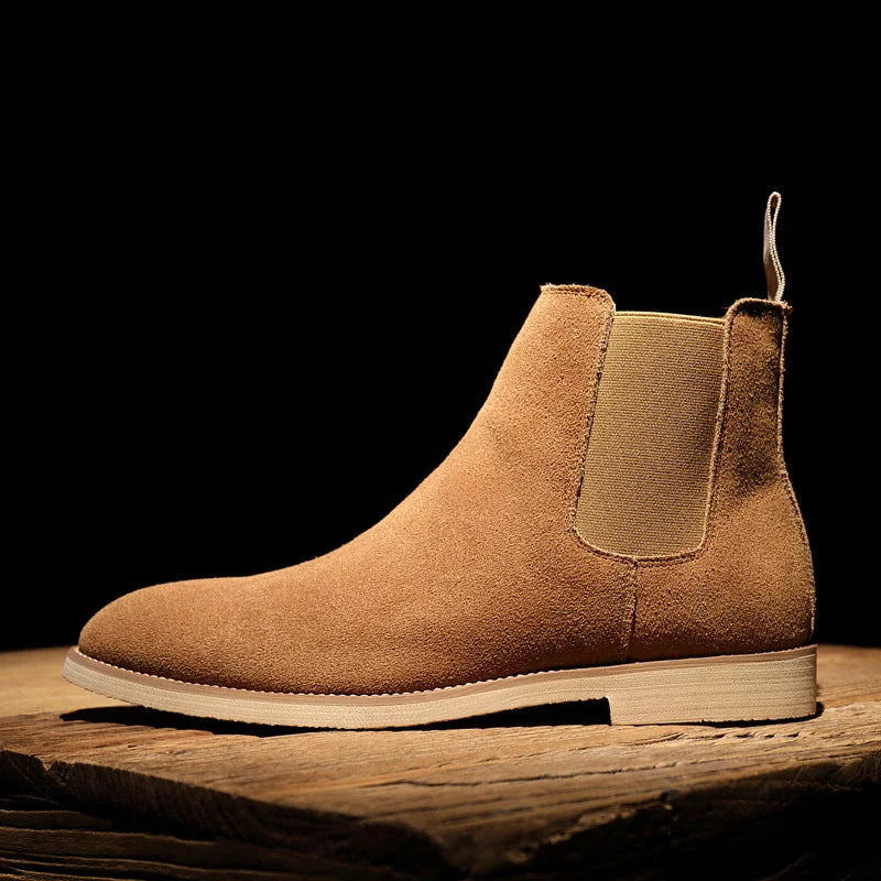 Men's Chelsea Boots – Black Suede Crepe Sole