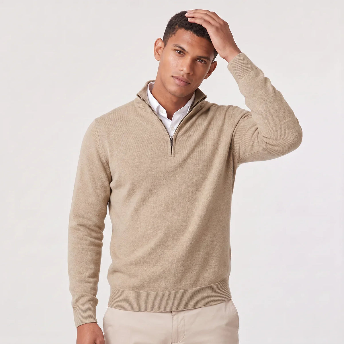 Men's Quarter-Zip Knit Sweater