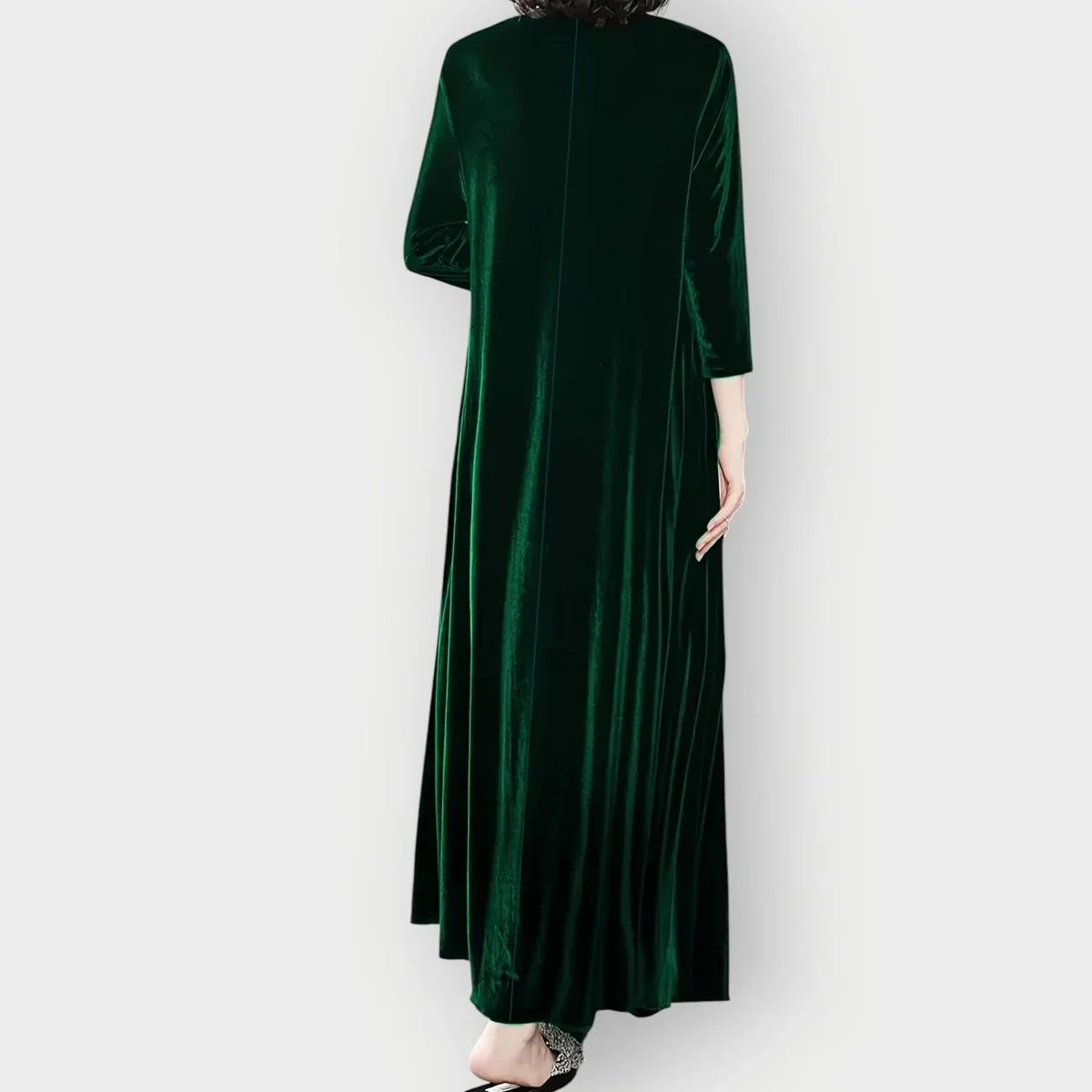 Velvet Dress – Burgundy Long Sleeve Maxi
