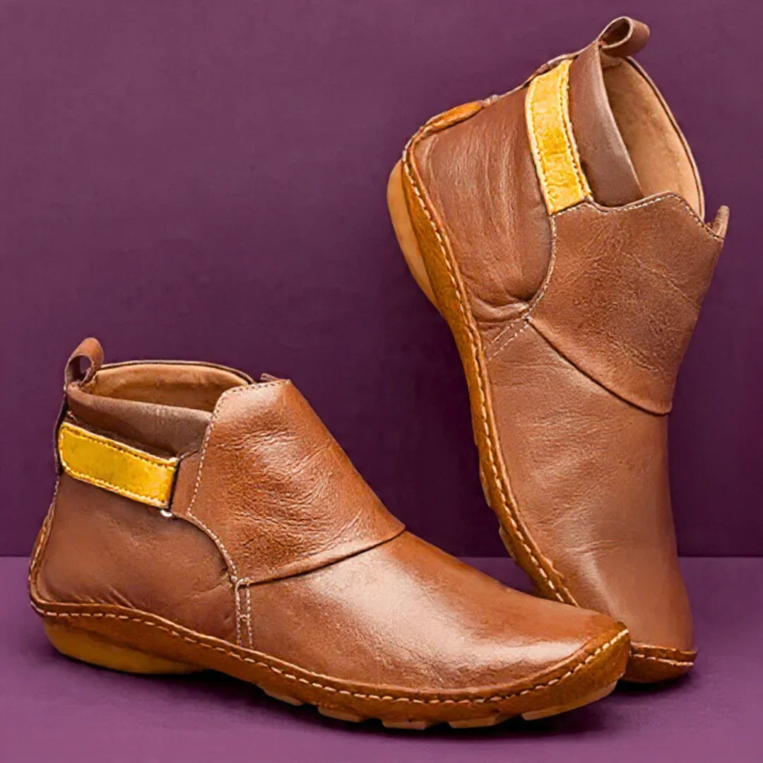 Mirelda | Fold-Over Ankle Boots Slip-On