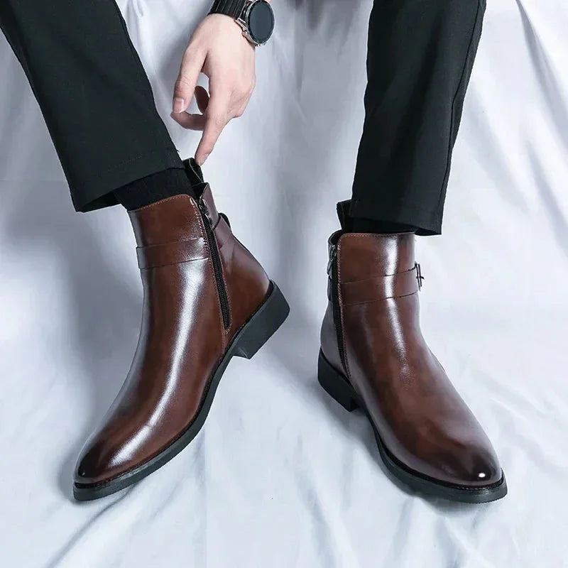 Chelsea Boots – Brown Buckle Ankle