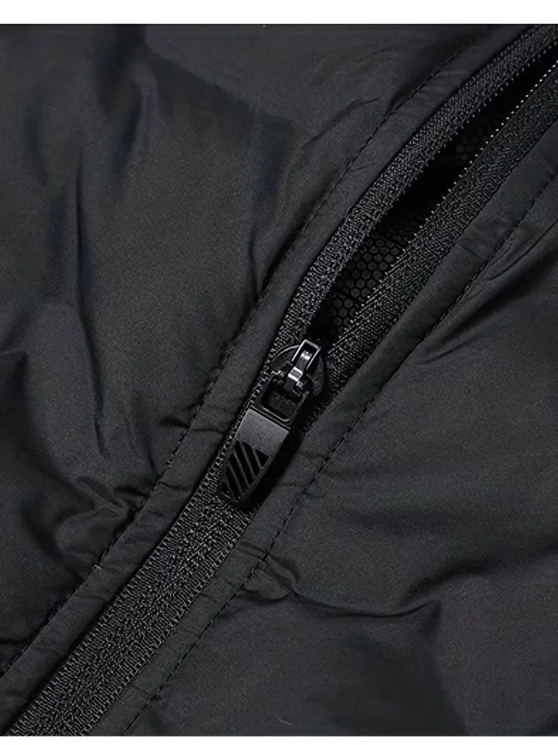 Men's Puffer Jacket – Navy Lightweight Stand Collar