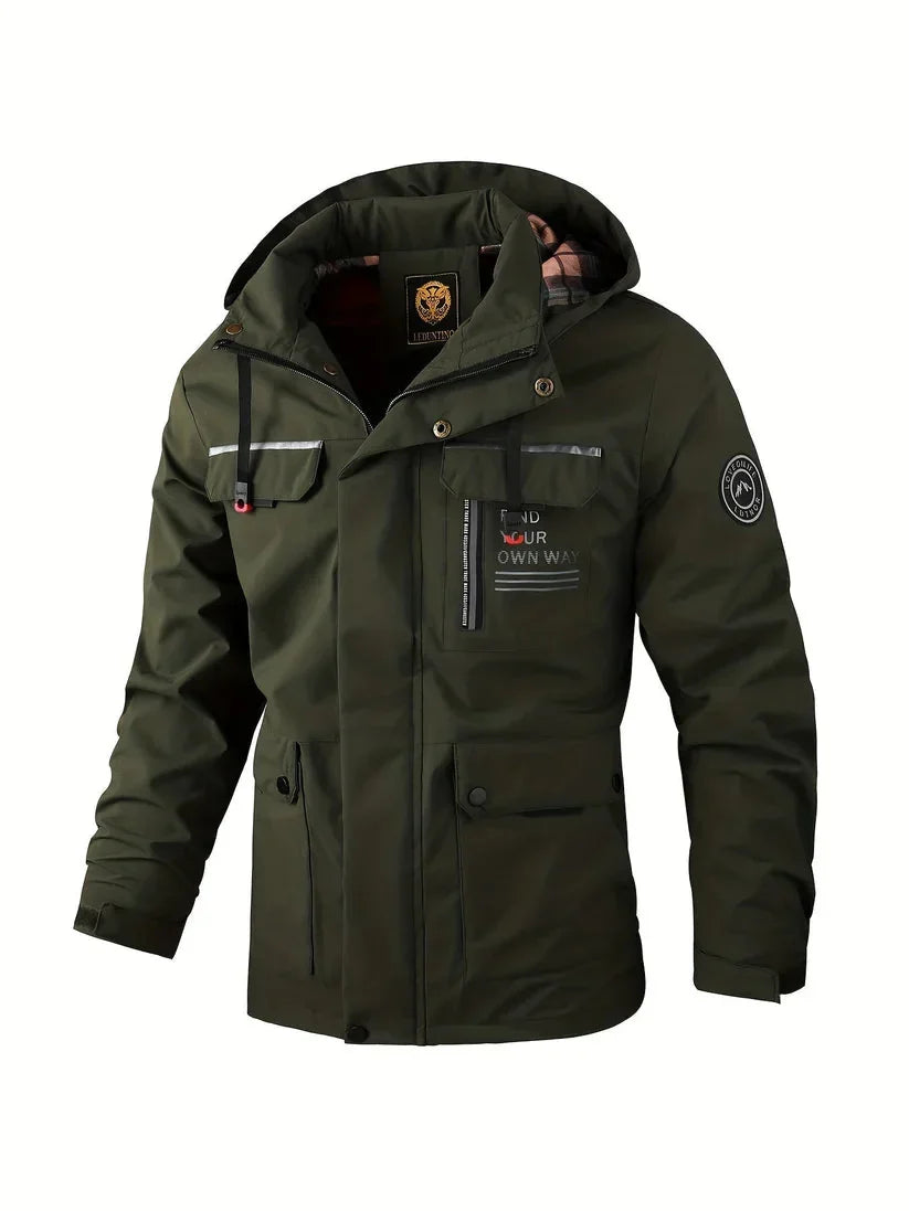 Men's Hooded Jacket – Black Waterproof Winter