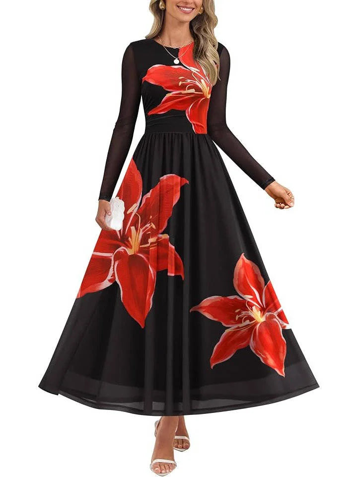 Long Sleeve Formal Maxi Dress