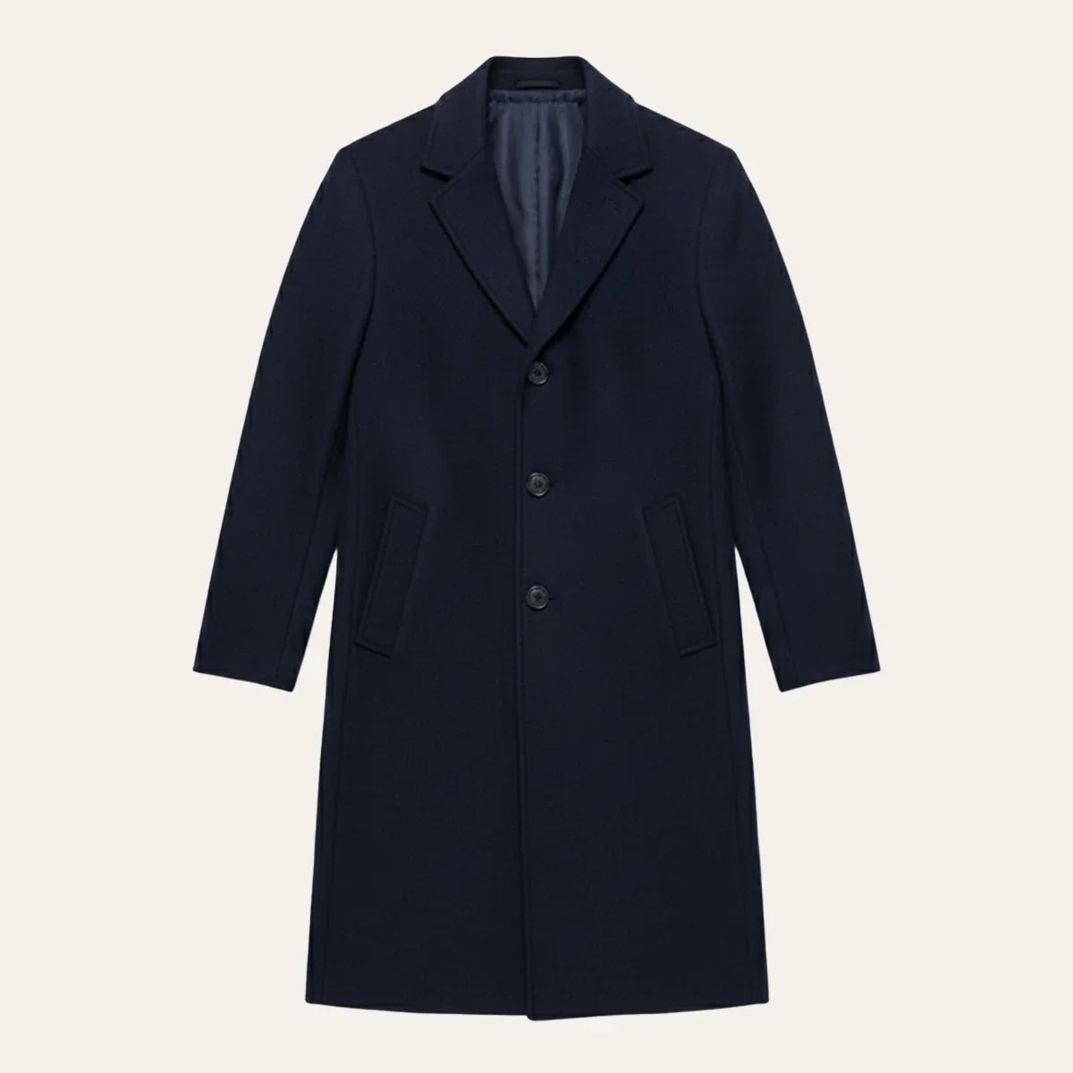 Men's Single Breasted Overcoat Cotton Blend
