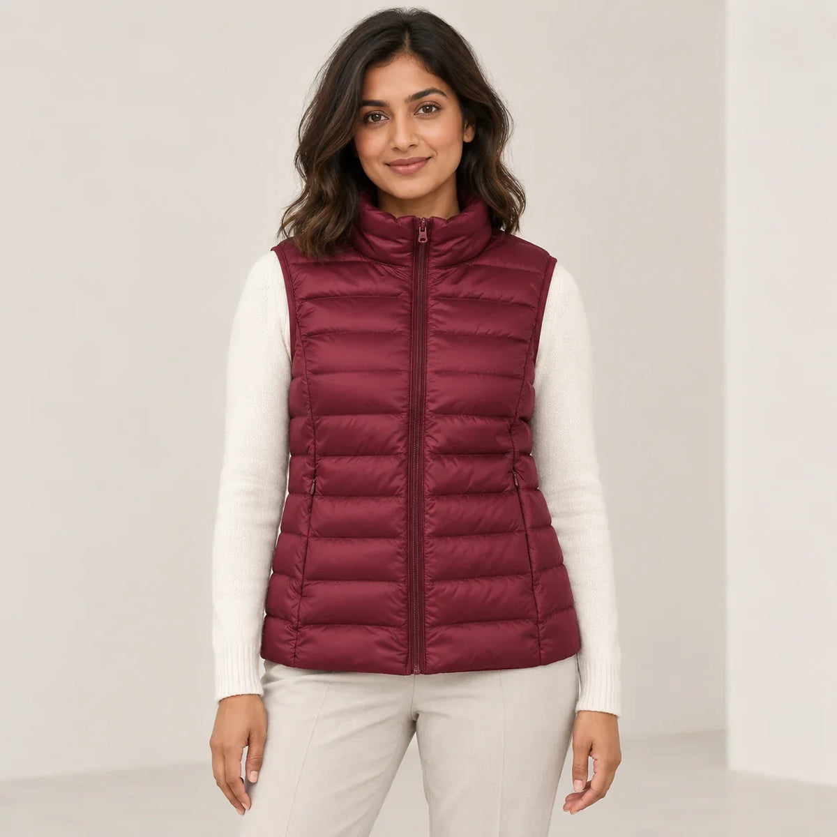 Padded Gilet Lightweight Stand Collar Vest