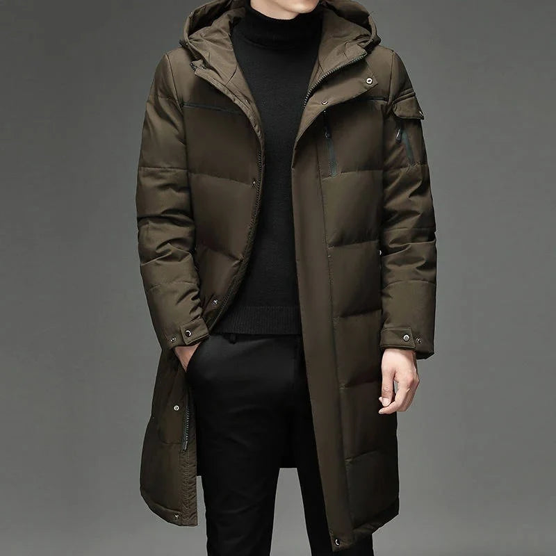 Men's Longline Hooded Puffer Coat