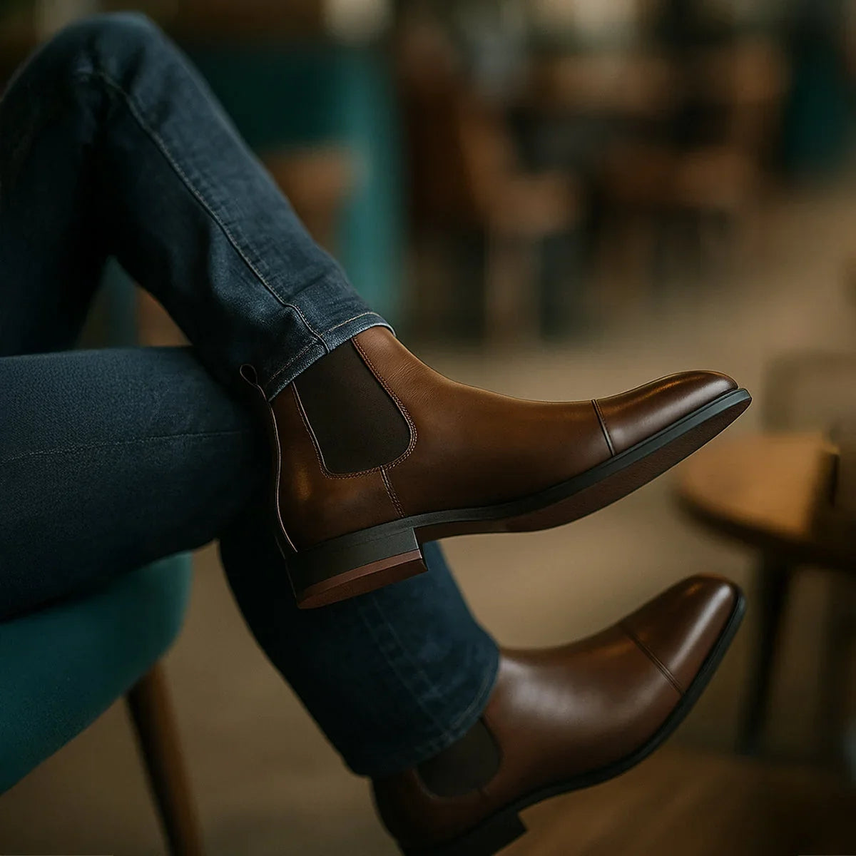 Men's Chelsea Boots – Black Polished Slip-On