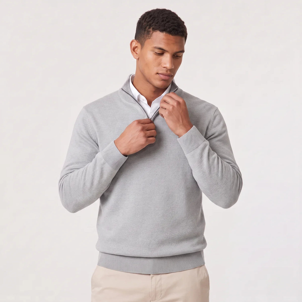 Men's Quarter-Zip Knit Sweater