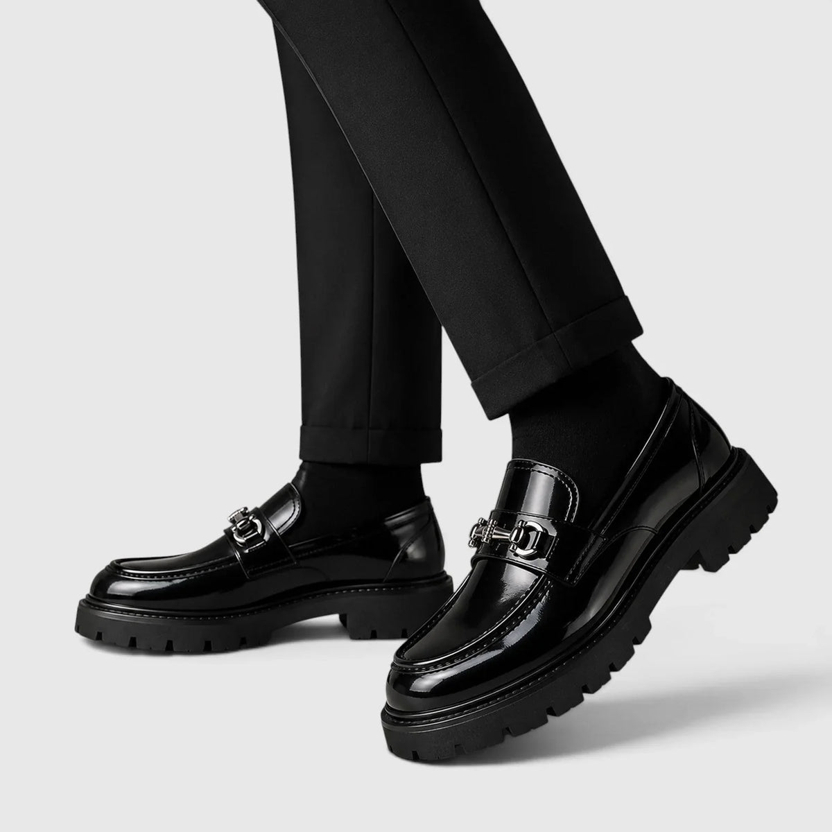 Men's Loafers Chunky Sole Horsebit Slip-On