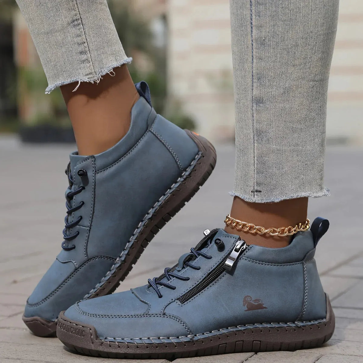Ankle Boots Zip-Up Lace Comfort Women's