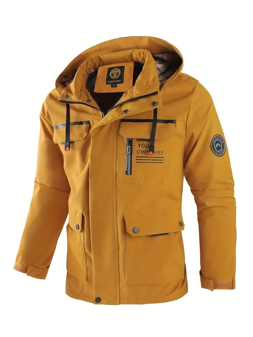 Men's Hooded Jacket – Black Waterproof Winter