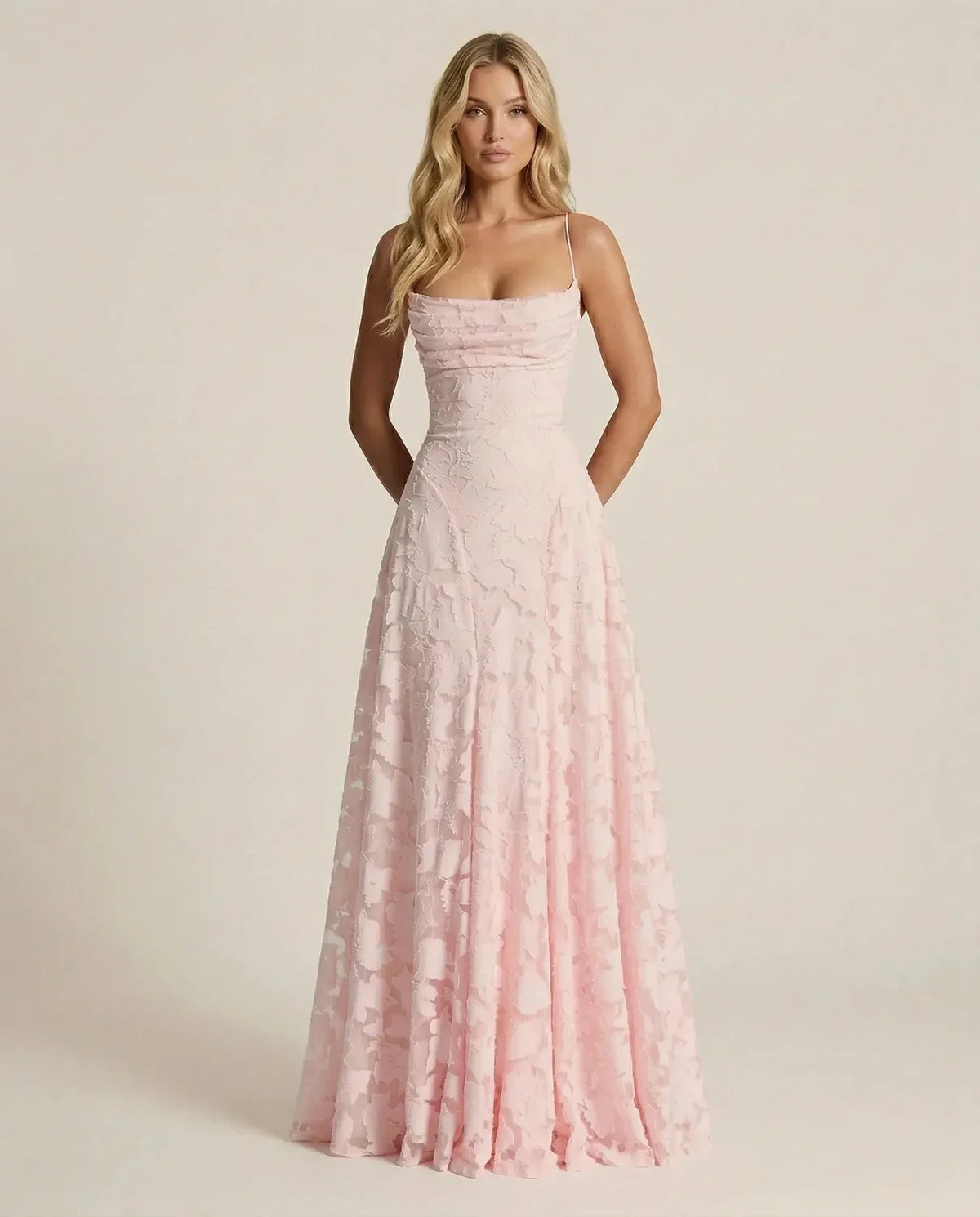Wedding Guest Dress – Red Lace A-Line Maxi