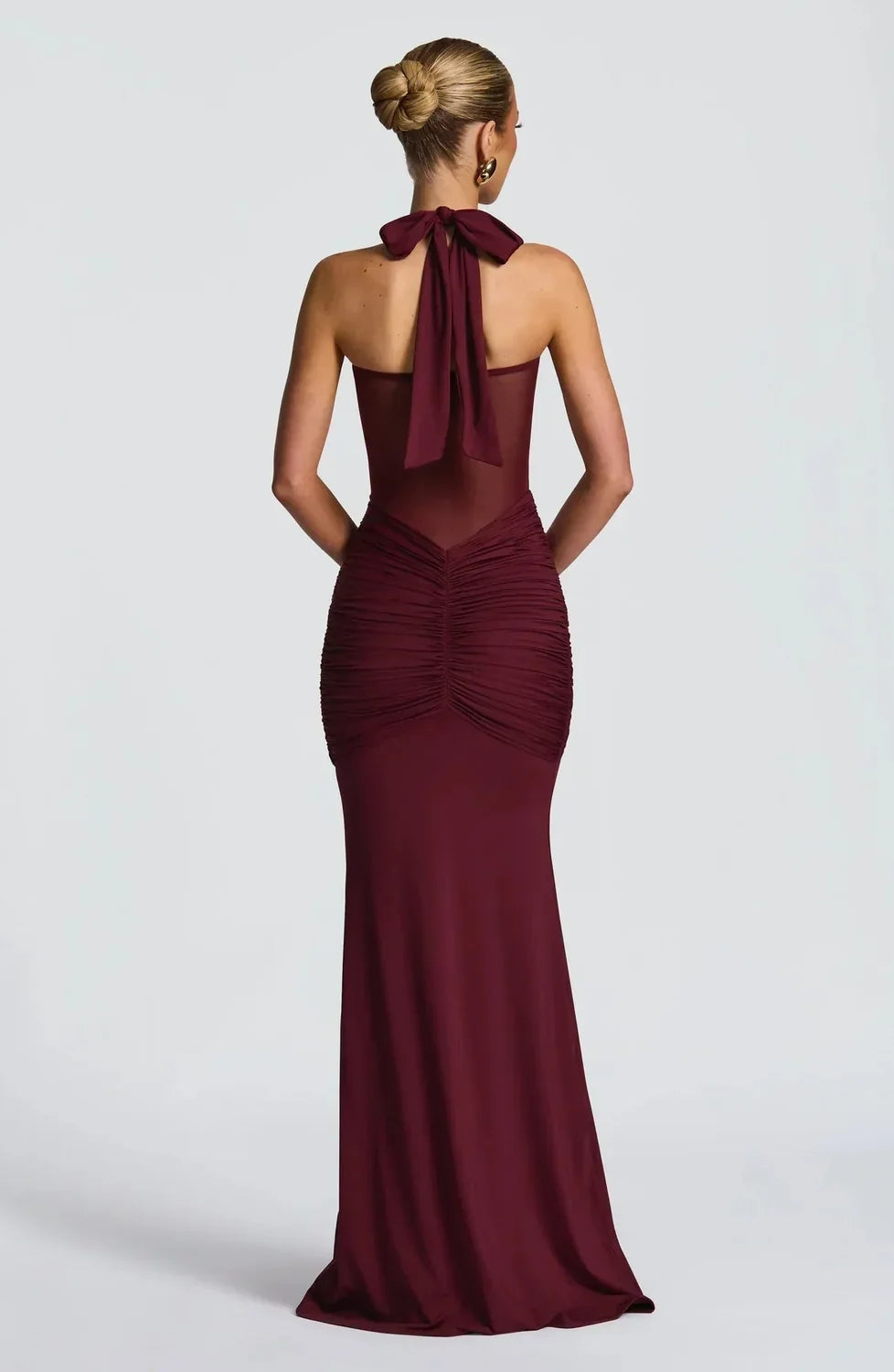 Wedding Guest Dress – Black Halter Maxi
