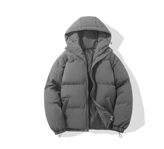 Men's Puffer Jacket – Black Hooded Quilted