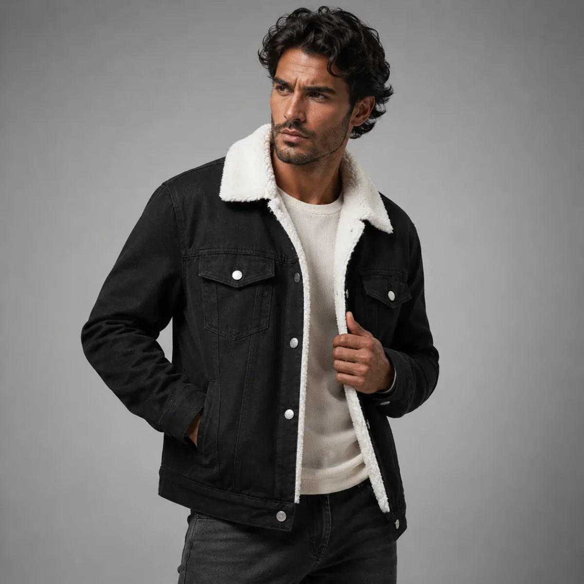 Kilmarnock | Men's Denim Trucker Jacket with Fleece Lining