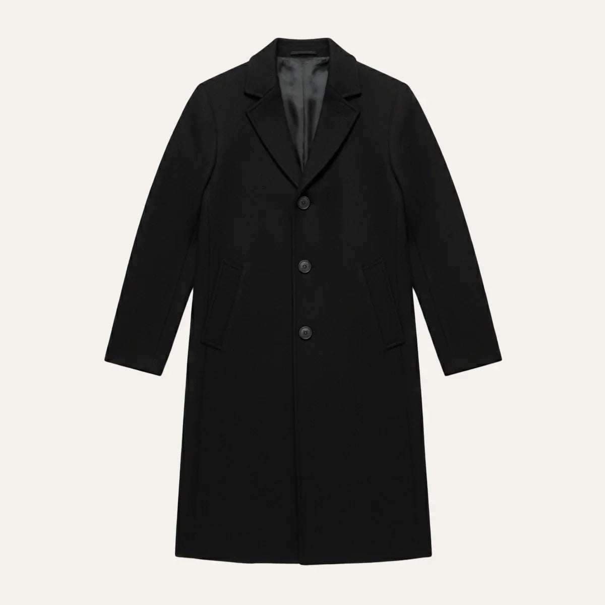 Men's Single Breasted Overcoat Cotton Blend