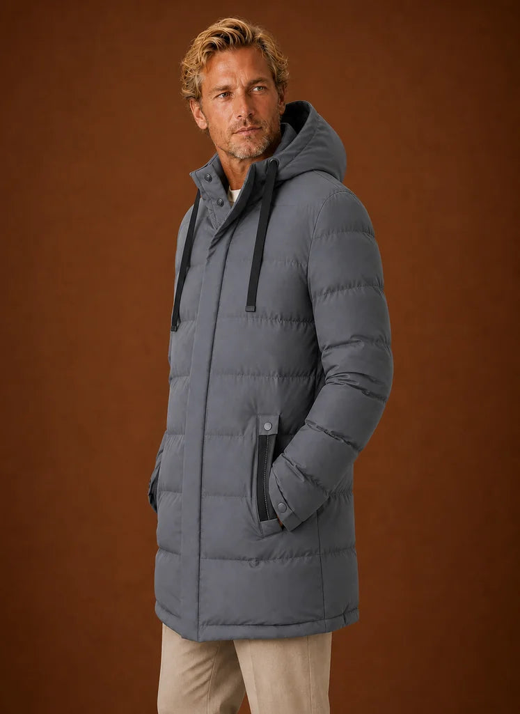 Men's Long Hooded Winter Jacket Puffer Coat