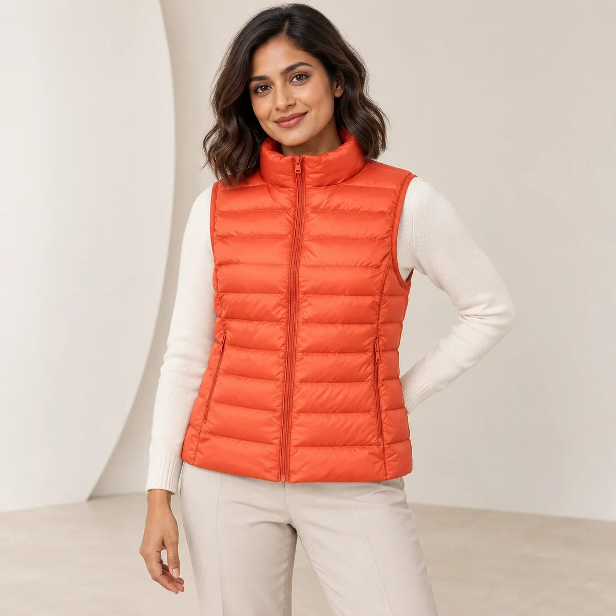 Padded Gilet Lightweight Stand Collar Vest