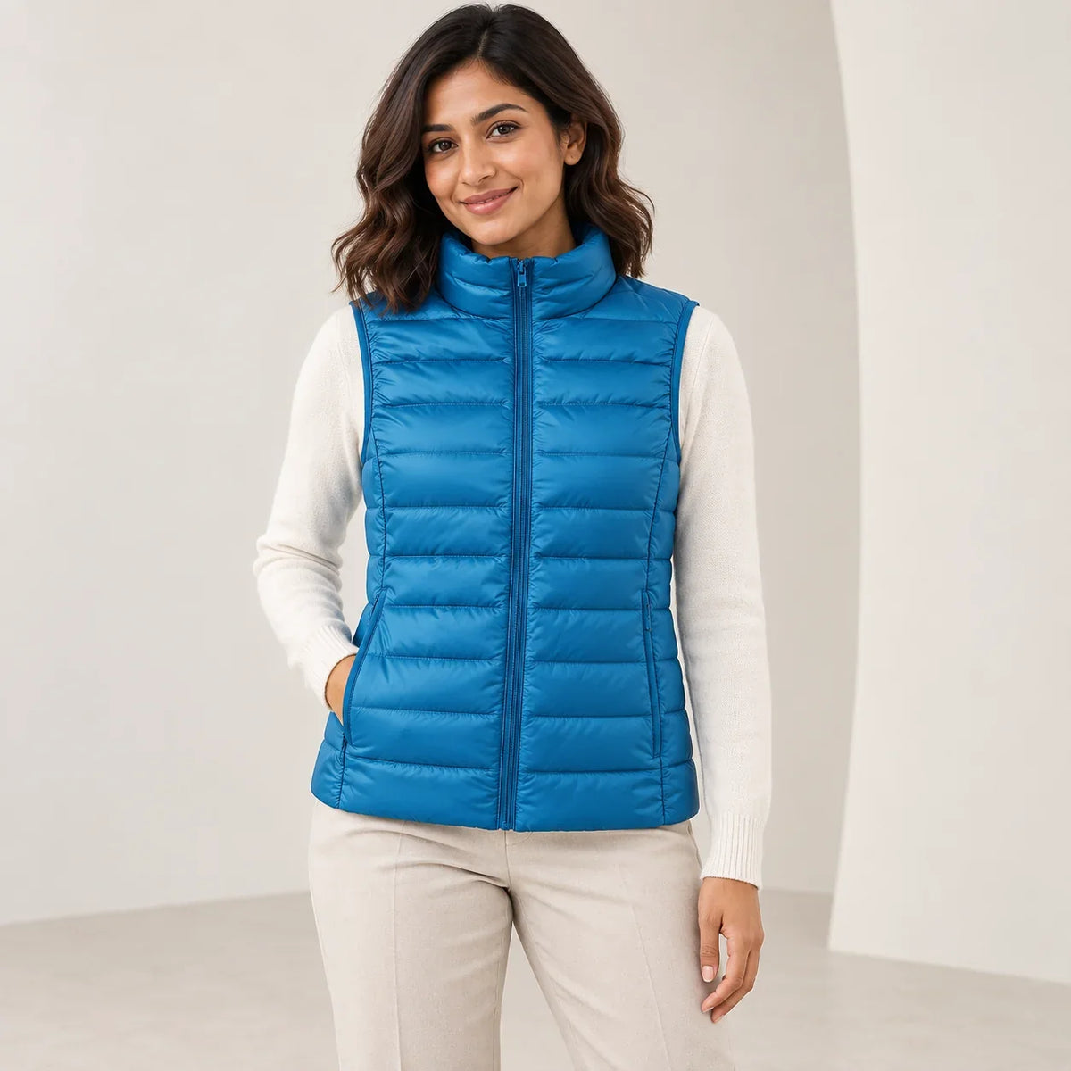 Padded Gilet Lightweight Stand Collar Vest