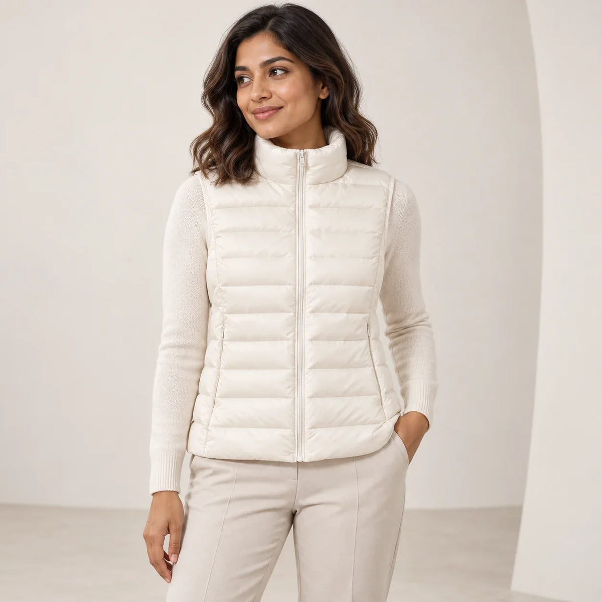 Padded Gilet Lightweight Stand Collar Vest