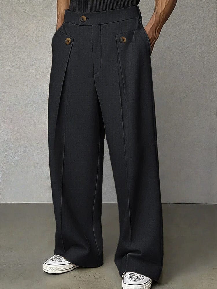 Men’s Smart Wide Leg Pleated Trousers