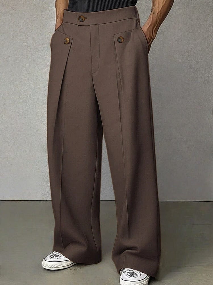 Men’s Smart Wide Leg Pleated Trousers