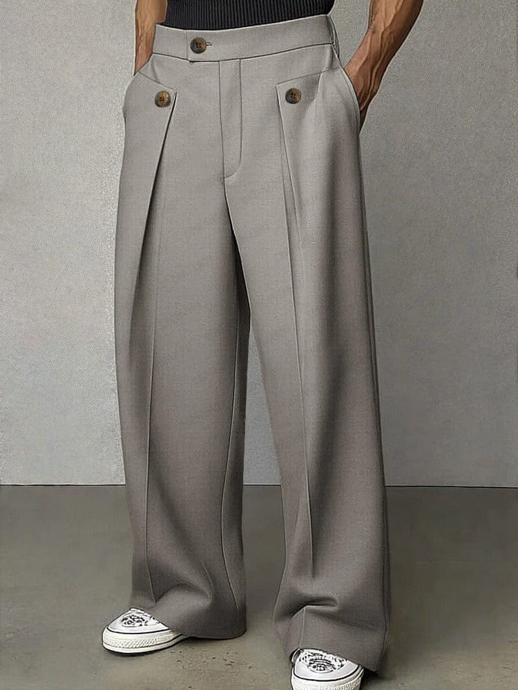 Men’s Smart Wide Leg Pleated Trousers