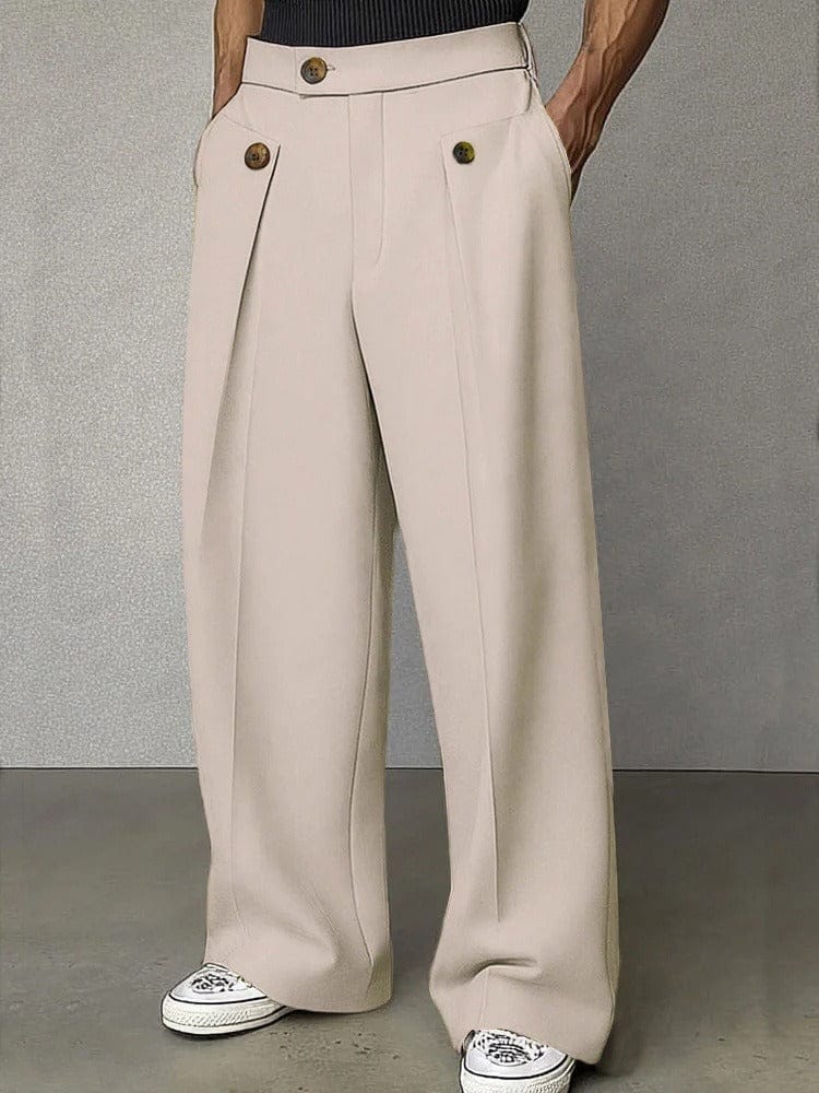 Men’s Smart Wide Leg Pleated Trousers