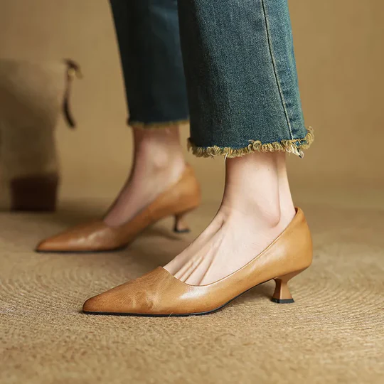 Women's Pointed-Toe Pumps with Block Heel