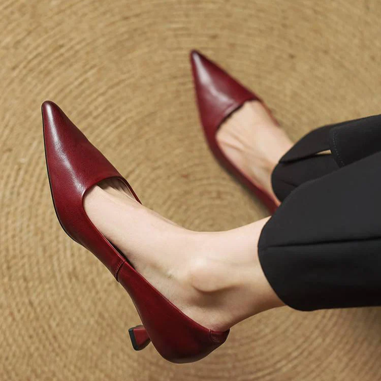 Women's Pointed-Toe Pumps with Block Heel