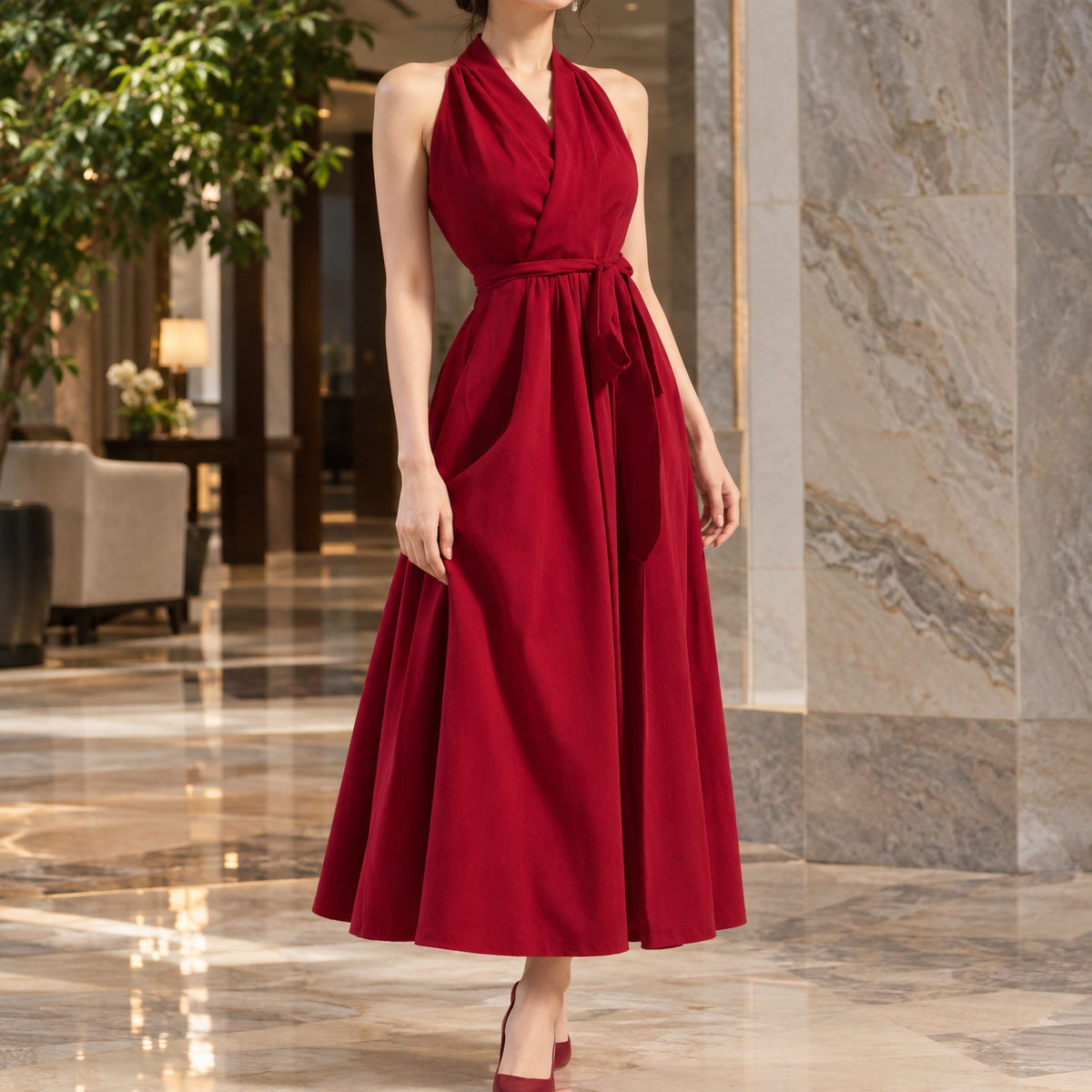Quinn Halter Midi Dress